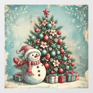 Vintage Christmas Tree Window Cling