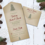 Vintage Christmas Tree with Lights Kraft Wedding All In One Invitation<br><div class="desc">Vintage Christmas Tree with Lights Kraft Wedding * Click the customize button for more flexibility in modifying the text and the graphics! Variations of this design as well as coordinating products are available in our shop, zazzle.com/store/doodlelulu. Contact us if you need this design applied to a specific product to create...</div>
