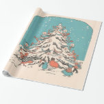 Vintage Christmas Tree Wrapping Paper