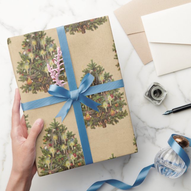 Vintage Christmas tree Wrapping Paper (Gifting)