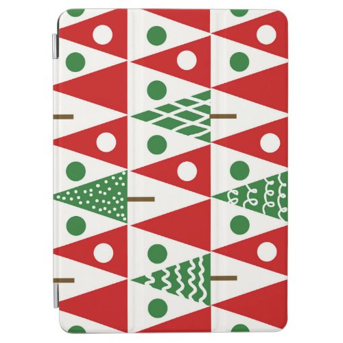 Vintage Christmas Trees Geometric Pattern iPad Air Cover