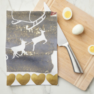 Vintage Christmas trees Kitchen Towel