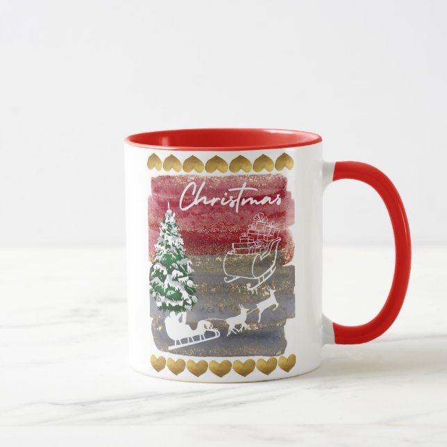 Vintage Christmas trees  Mug (Right)