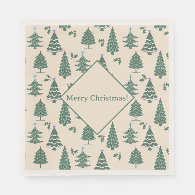 Vintage Christmas Trees  Napkins (Front)