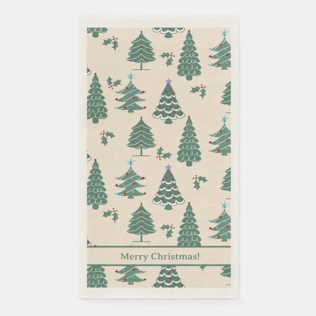 Vintage Christmas Trees  Paper Guest Towels (Front)