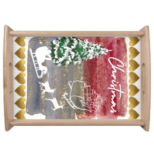 Vintage Christmas trees Serving Tray