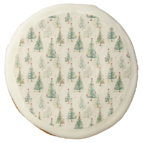 Vintage Christmas Trees Shabby Chic Sugar Cookie