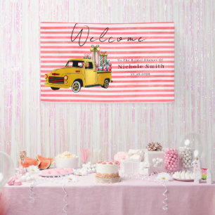 Vintage Christmas Truck Bridal Shower Welcome Sign