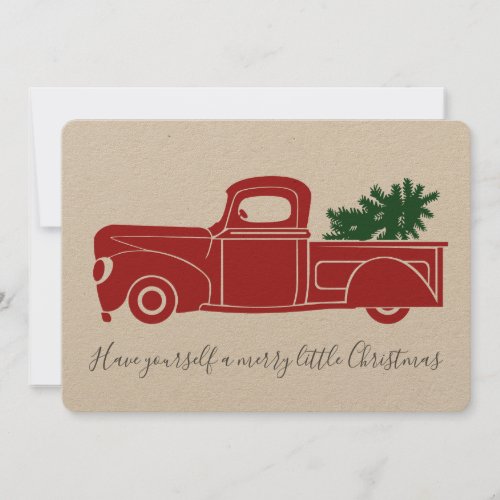 Vintage Christmas Truck Holiday Card