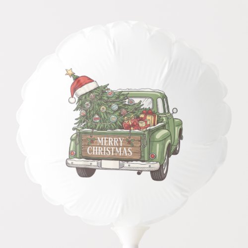 Vintage Christmas Truck Merry Christmas Men Women Balloon