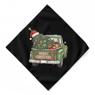 Vintage Christmas Truck Merry Christmas Men Women  Bandana