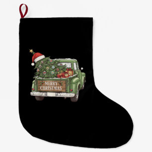 Vintage Christmas Truck Merry Christmas Men Women Large Christmas Stocking