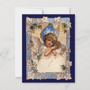 Vintage Christmas Victorian Angel Bells Invitation