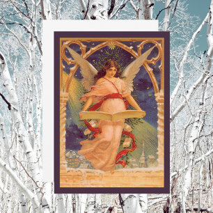 Vintage Christmas Victorian Angel Bible Invitation