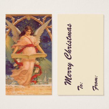 Vintage Christmas  Victorian Angel Reading Bible by ChristmasCafe at Zazzle