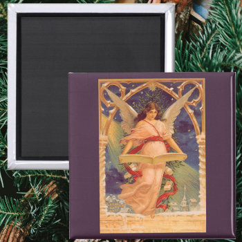 Vintage Christmas  Victorian Angel Reading Bible Magnet by ChristmasCafe at Zazzle