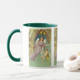 Vintage Christmas, Victorian Angel with Cherub Mug