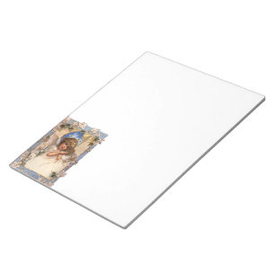 Vintage Christmas, Victorian Angel with Gold Bells Notepad