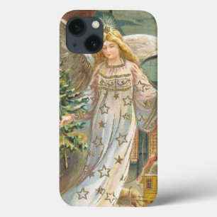 Vintage Christmas, Victorian Angel with Tree iPhone 13 Case