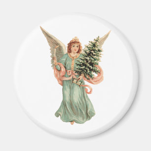 Vintage Christmas, Victorian Angel with Tree Magnet