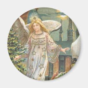 Vintage Christmas, Victorian Angel with Tree Magnet