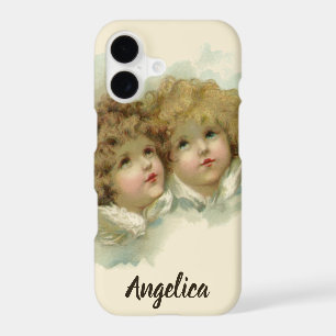 Vintage Christmas, Victorian Angels in the Clouds iPhone 17 Case