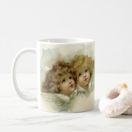 Vintage Christmas Victorian Angels in the Clouds Coffee Mug
