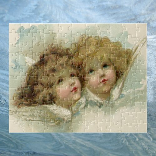 Vintage Christmas Victorian Angels in the Clouds Jigsaw Puzzle