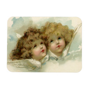 Vintage Christmas, Victorian Angels in the Clouds Magnet