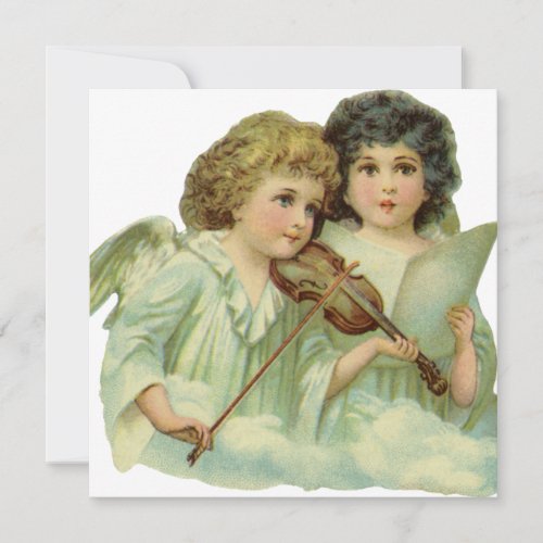 Vintage Christmas Victorian Angels Invitation
