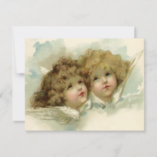 Vintage Christmas, Victorian Angels Invitation
