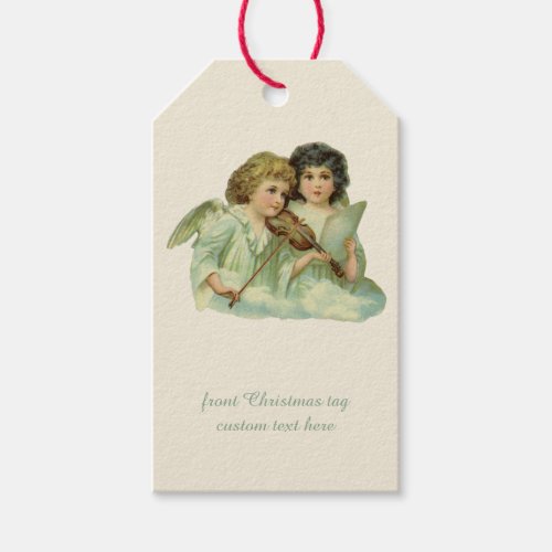 Vintage Christmas Victorian Angels Music Violin Gift Tags