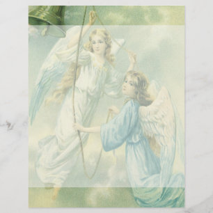 Vintage Christmas, Victorian Angels with a Bell