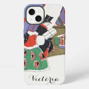 Vintage Christmas, Victorian Couple Going to Party iPhone 13 Case