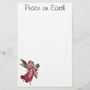 Vintage Christmas, Victorian Guardian Angel Stationery