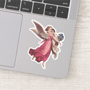 Vintage Christmas, Victorian Guardian Angel Sticker