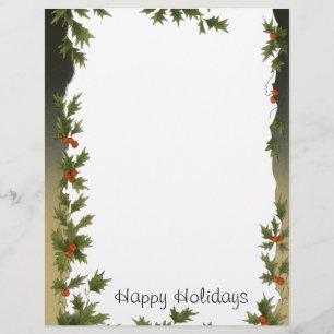 Vintage Christmas, Victorian Holly Leaves Berries