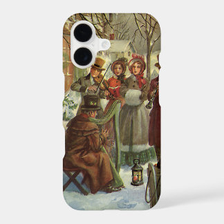 Vintage Christmas, Victorian Musicians Caroling iPhone 17 Case