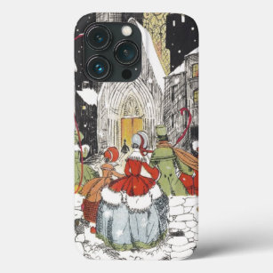 Vintage Christmas Victorian People Going to Church iPhone 13 Pro Case