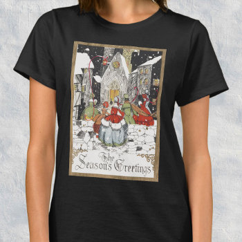 Vintage Christmas Victorian People Going To Church T-shirt by ChristmasCafe at Zazzle