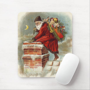 Vintage Christmas Victorian Saint Nicholas on Roof Mouse Pad