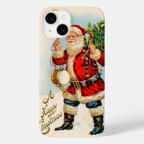 Vintage Christmas Victorian Santa Claus Balloons Case_Mate iPhone 14 Case