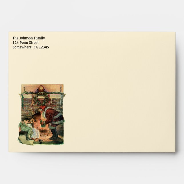 Vintage Christmas, Victorian Santa Claus Children Envelope (Front)