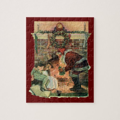 Vintage Christmas Victorian Santa Claus Children Jigsaw Puzzle