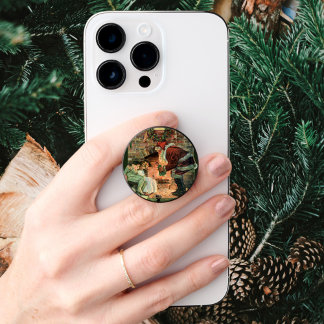 Vintage Christmas, Victorian Santa Claus Children PopSocket