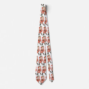 Vintage Christmas Victorian Santa Claus Ice Skater Neck Tie