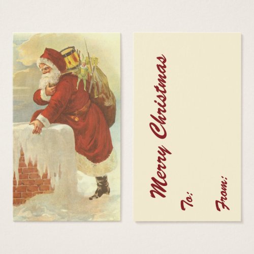 Vintage Christmas Victorian Santa Claus in Chimney