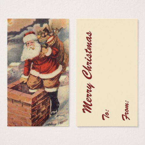Vintage Christmas Victorian Santa Claus in Chimney