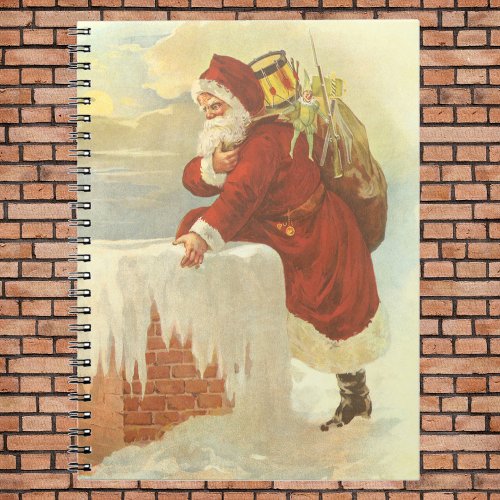 Vintage Christmas Victorian Santa Claus in Chimney Notebook