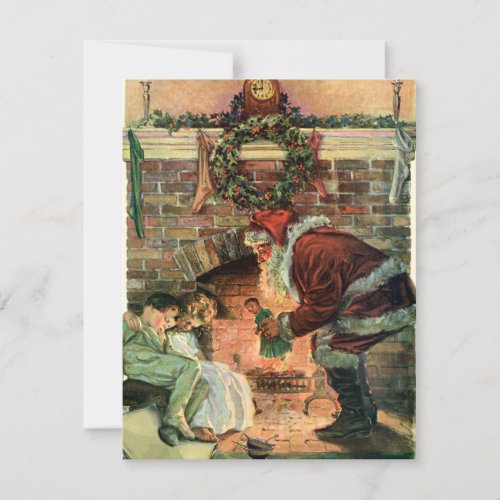 Vintage Christmas Victorian Santa Claus Invitation